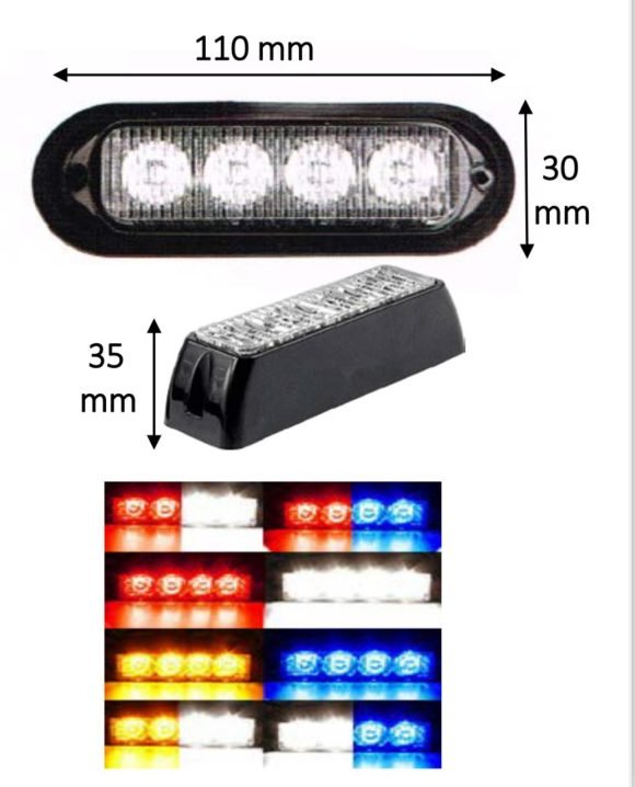 Destellante 4 led 18 funciones 12/24V